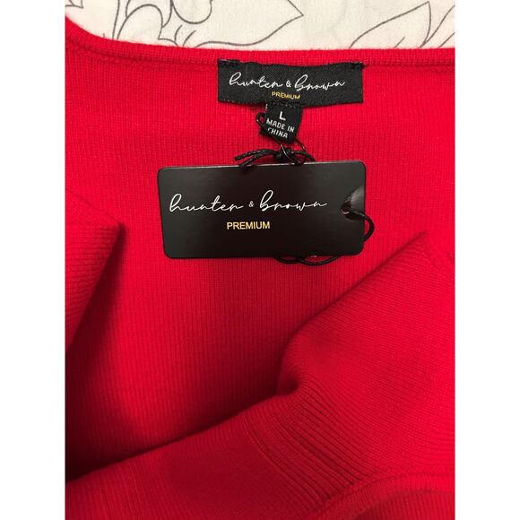 NWT* Hunter & Brown Sleeveless Knit Corset Red Cropped Top-Large - Picture 6 of 9